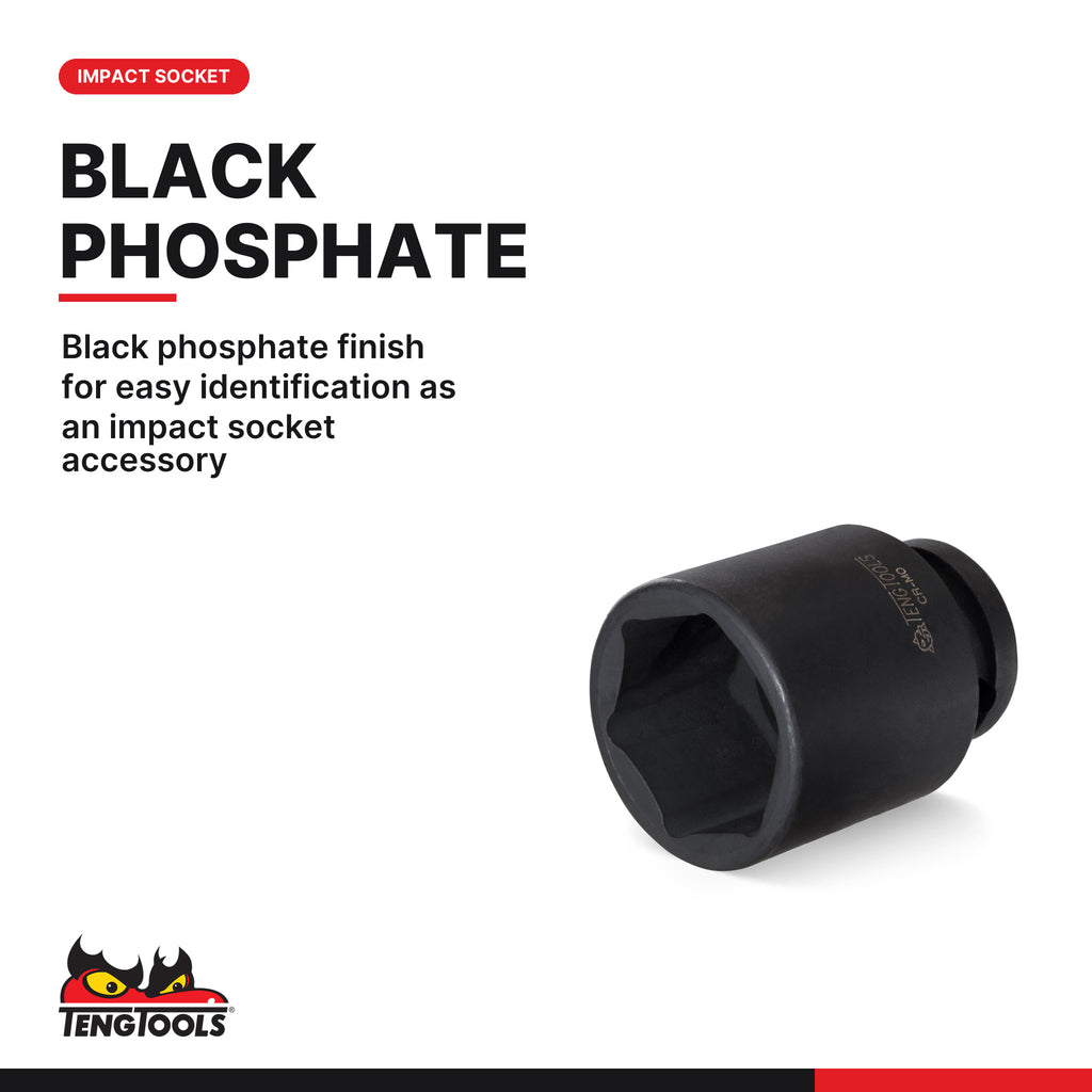 Teng Tools 920517N1 17 mm Metric Impact Socket, black phosphate finish for easy identification as an impact socket accessory