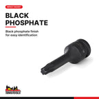 Teng Tools 921245TX-C 1/2 Inch Drive Torx Impact Bit Socket, black phosphate finish for easy identification