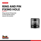 Teng Tools 923816 1/2 XZN/Triple Square Impact Socket 78mm Size 16, ring and pin fixing hole on the female end to secure the 