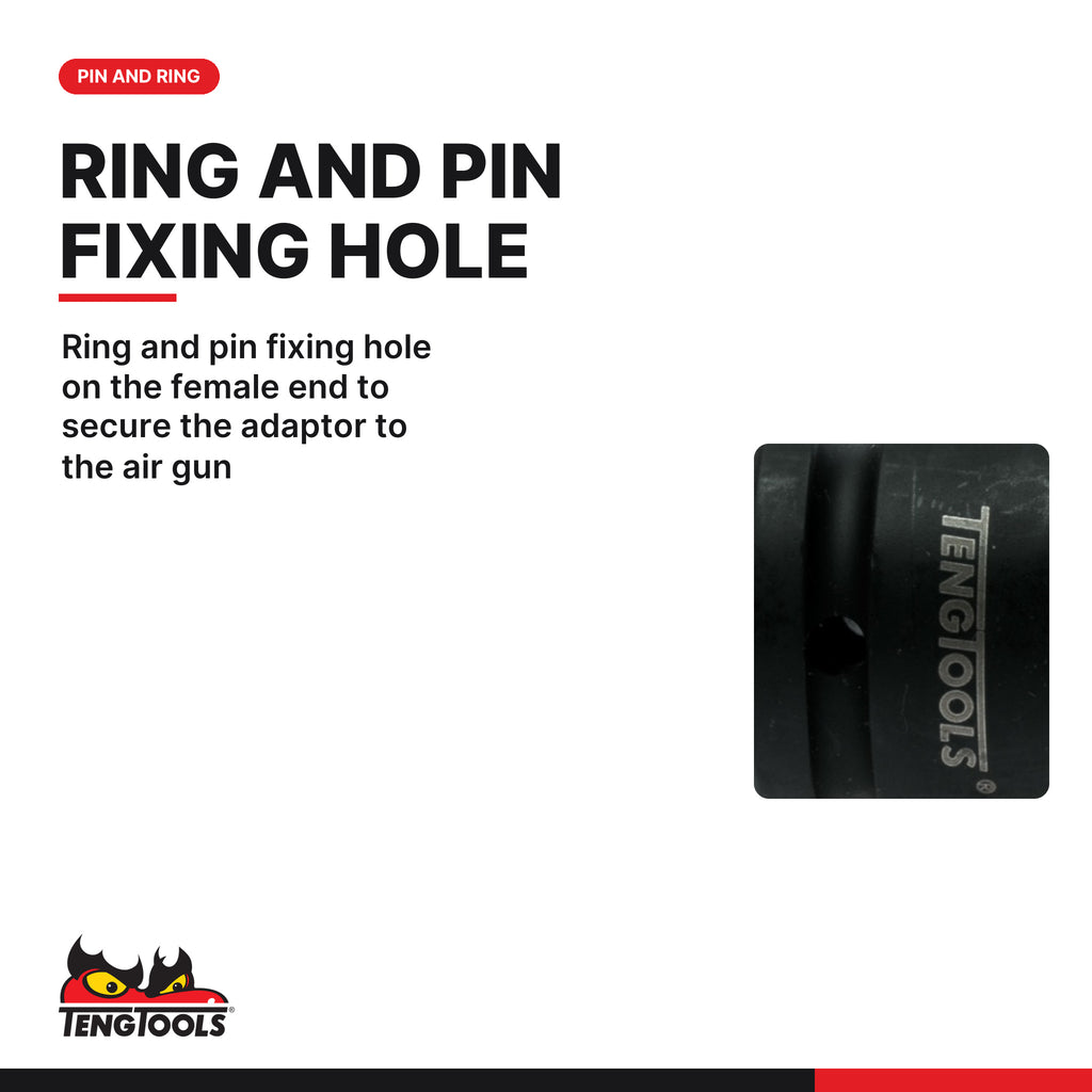 Teng Tools 940022-C 3/4 Inch Drive 7 Inch Chrome Molybdenum Impact Extension Bar, ring and pin fixing hole on the female end 