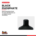 Teng Tools 940037-C Impact Socket Adapter 3/4 Inch Drive Female to 1/2, black phosphate finish for easy identification as an