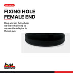 Teng Tools 940037-C Impact Socket Adapter 3/4 Inch Drive Female to 1/2, ring and pin fixing hole on the female end to secure