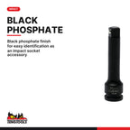 Teng Tools 980020-C 3/8 Inch Drive 3 Inch Chrome Molybdenum Impact Extension Bar, black phosphate finish for easy