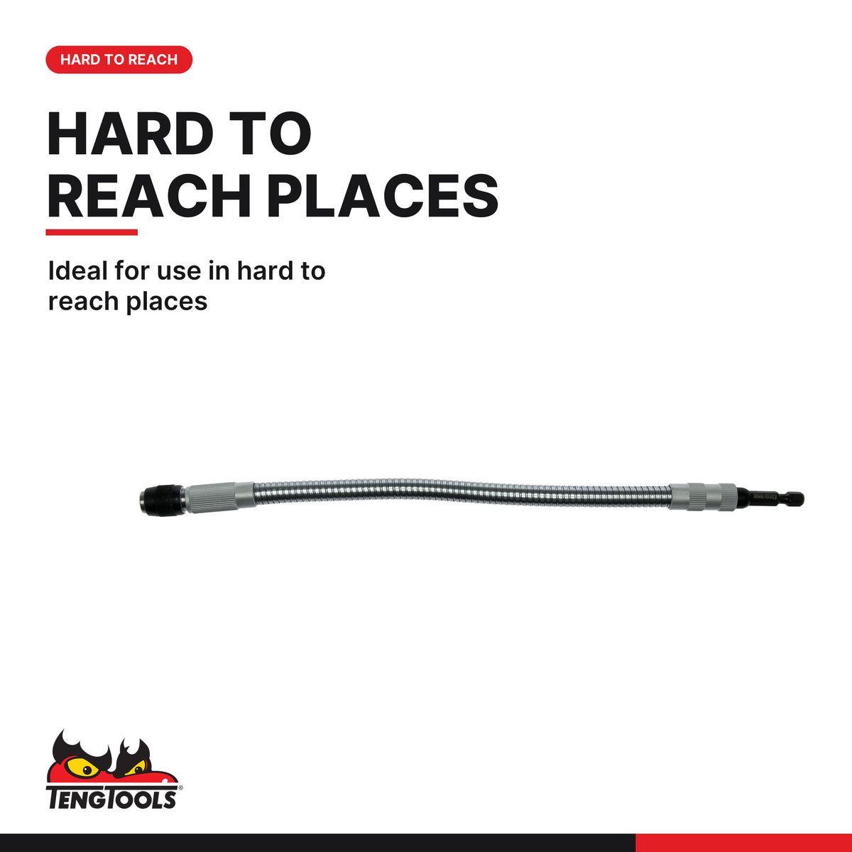 Teng Tools ACC300CBH01 1/4 Inch Hex Flexible Bit Holder, ideal for use in hard to reach places