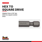 Teng Tools ACCSDA1414 1/4 Inch Hex Drive Impact Socket Adapter, 50 mm, adaptor from a 1/4" hex drive to a square socket drive