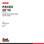 Teng Tools ALU12 10 x 1/2 Inch Drive Separate Socket Clips, packs of 10 socket clips for 1/2" drive