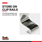 Teng Tools ALU14 10 Pack 1/4 Inch Drive Socket Clips, Separate Socket, for storing sockets and accessories on clip rails
