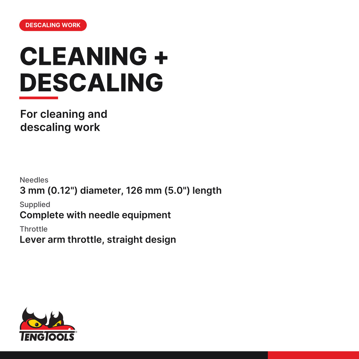 Teng Tools ARN12 12 Needle Air Needle Scaler, for cleaning and descaling work