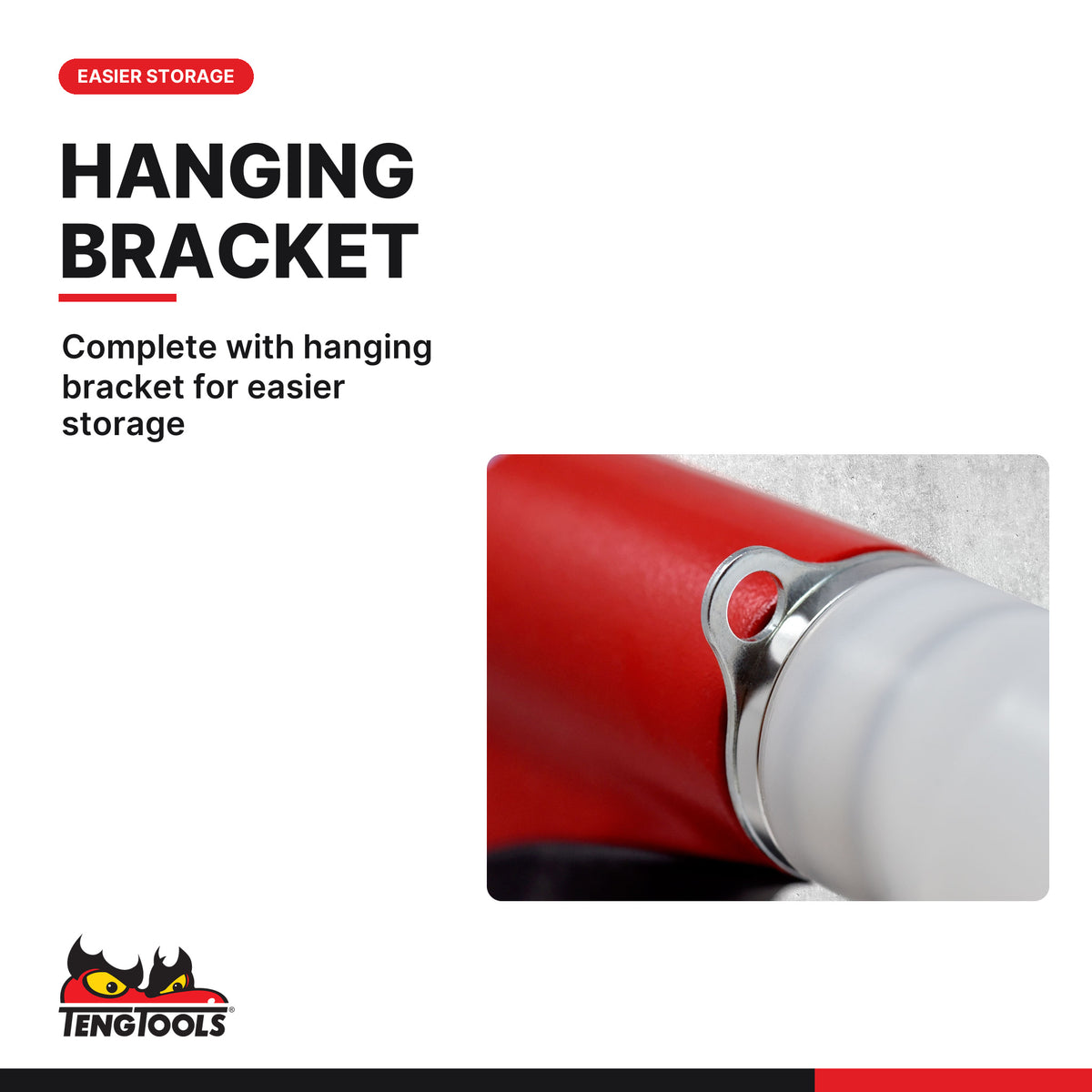 Teng Tools ARRG80 Pistol-Grip Pneumatic Rivet Gun Kit-Ready 9000 N, complete with hanging bracket for easier storage