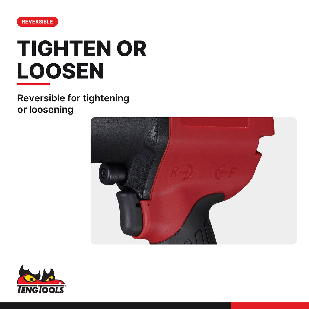 Teng Tools ARWC12 3/8 & 1/2 Inch Drive Composite Air Impact Wrench, reversible for tightening or loosening