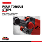 Teng Tools ARWM11S 1 Inch Drive Pneumatic Impact Gun, four forward steps up to 2,712 Nm (2,000.4 ft-lb)