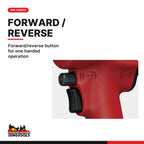 Teng Tools ARWM12M 1/2 Inch Square Drive Reversible High Torque Mini, forward/reverse button for one handed operation