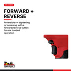 Teng Tools ARWM38 3/8 Inch Drive Air Impact Wrench, reversible for tightening or loosening, with a forward/reverse button