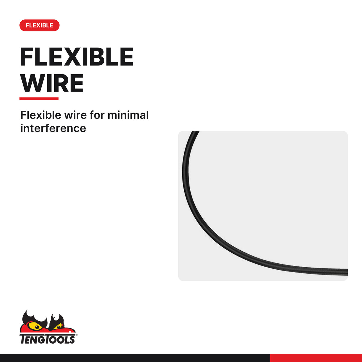 Teng Tools AT135M 600 mm Flexible Mechanic Magnet and Claw Retriever, flexible wire for minimal interference