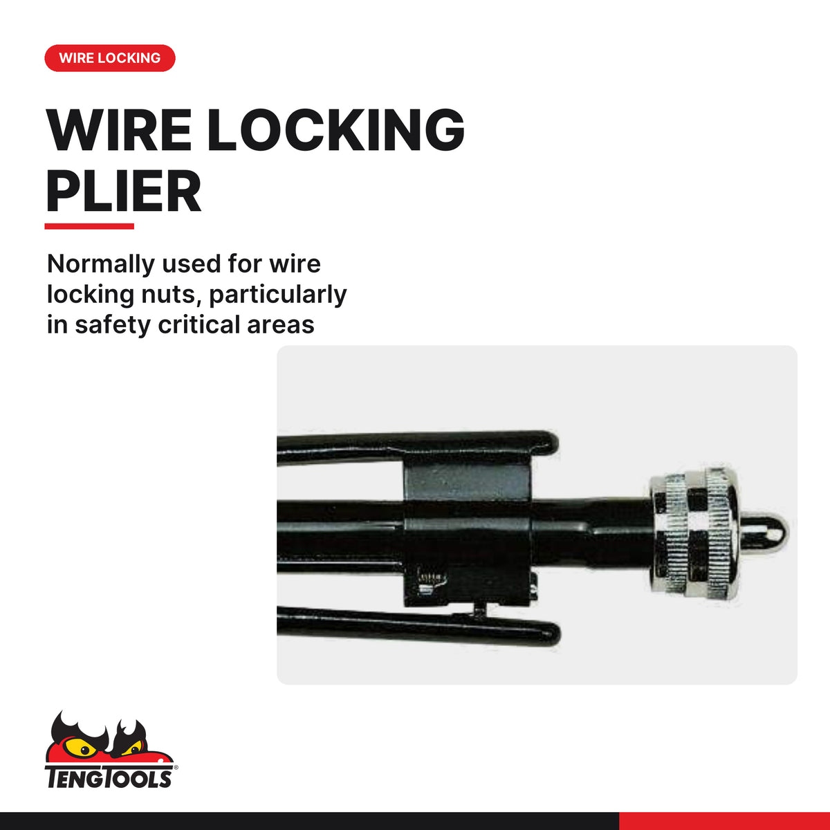 Teng Tools AT605 150 mm Safety Wire Twist Pliers, normally used for wire locking nuts, particularly in safety critical areas