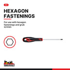 Teng Tools ball point hex screwdriver, 2 to 8 mm, for use with hexagon fastenings and grub screws