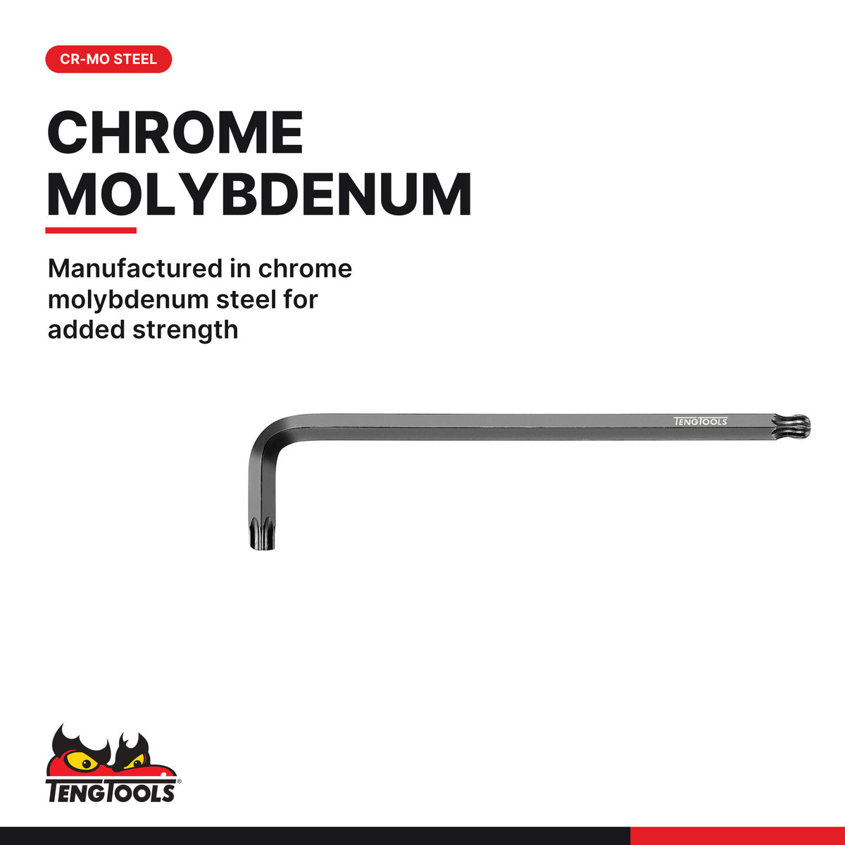 Teng Tools chrome molybdenum ball point TX key, TX8 to TX40, chrome molybdenum steel for added strength