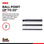 Teng Tools ball point TX key, TX8 to TX50, ball point end giving access at angles up to 25 degrees