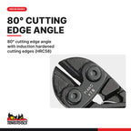 Teng Tools BC408 200 mm CrMo Compact Small Wire Cutters for Bolts Rods, 80° cutting edge angle with induction hardened
