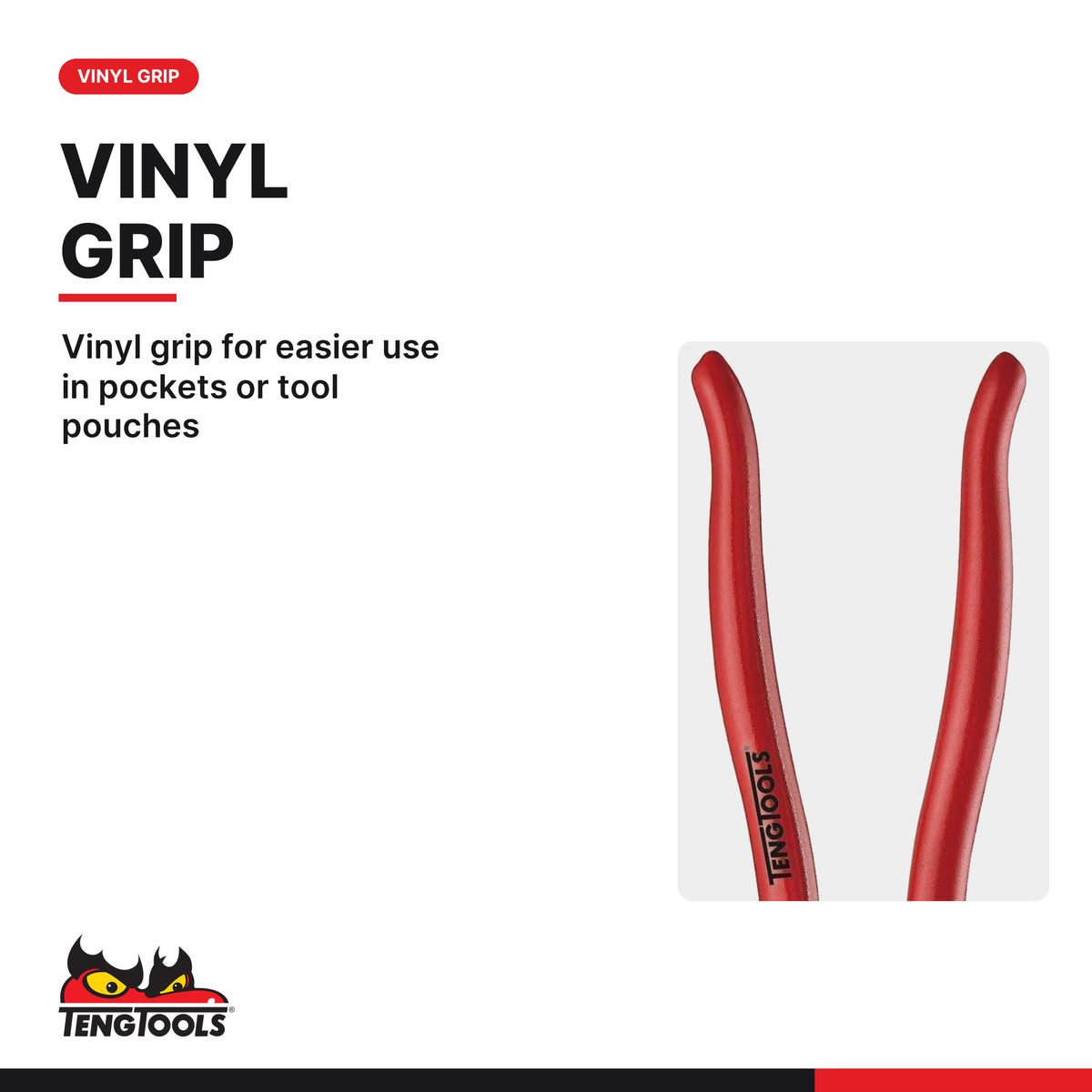 Teng Tools BC408 200 mm CrMo Compact Small Wire Cutters for Bolts Rods, vinyl grip for easier use in pockets or tool pouches
