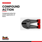 Teng Tools bolt cutter, 350 to 900 mm, compound action for easier application of force