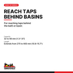 Teng Tools BWT406 Telescopic Basin Tap Wrench 275mm, for reaching taps behind the bath or basin
