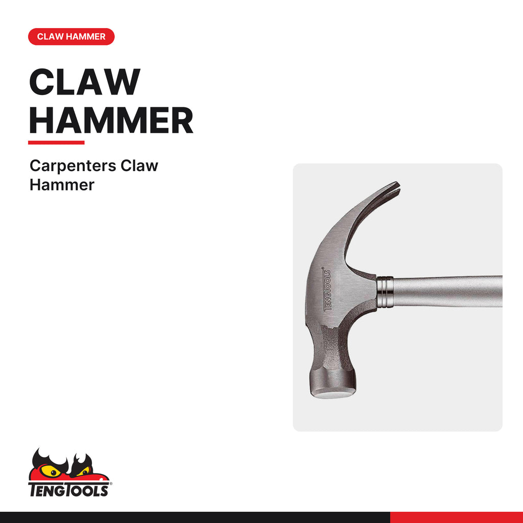 Teng Tools carpenters claw hammer, 8 to 16 oz, claw hammer head