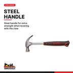 Teng Tools carpenters claw hammer, 8 to 16 oz, steel handle for extra strength when levering with the claw