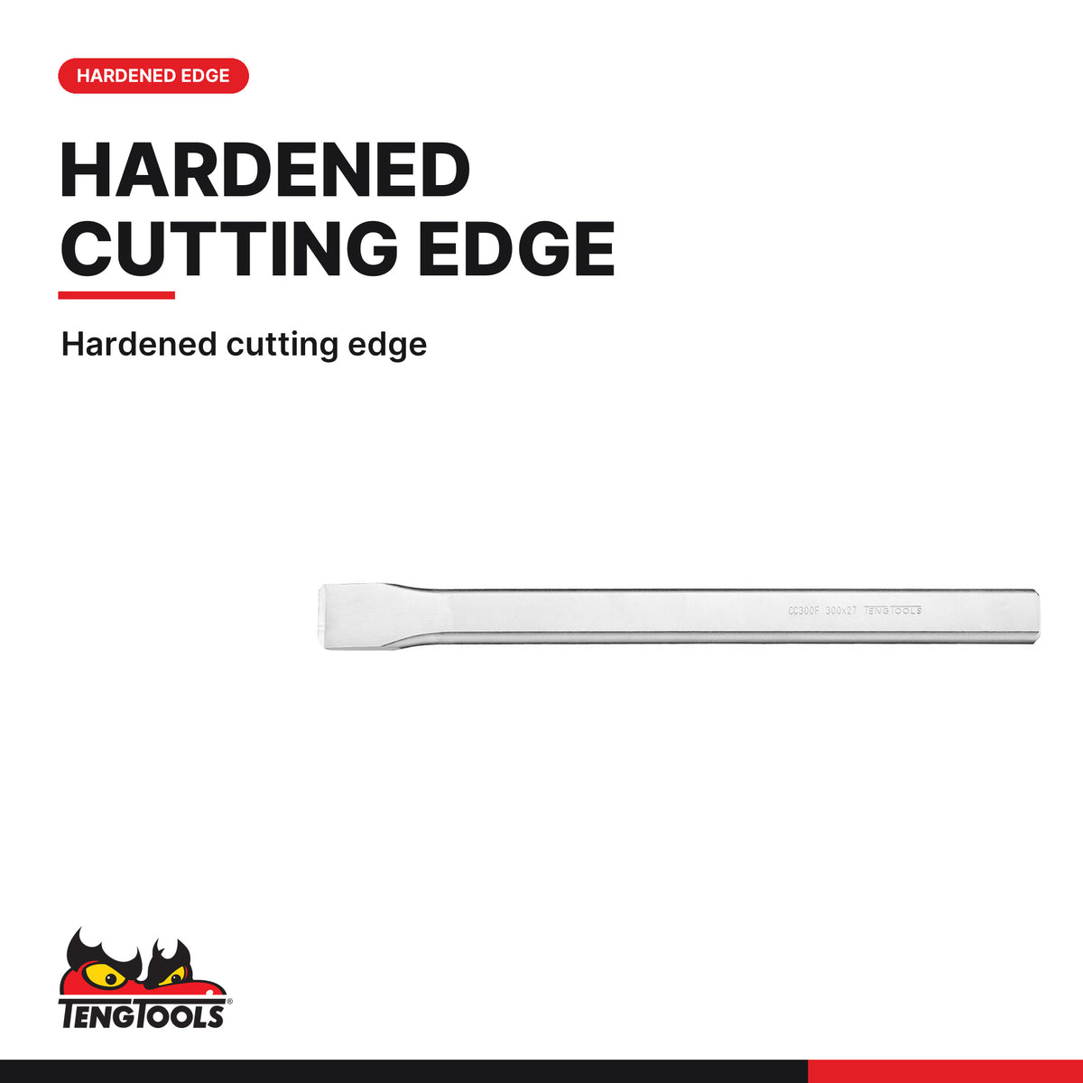 Teng Tools CC250F Flat Cold Chisel 250 mm (9.8 inch) Long with 25 mm (1, hardened cutting edge