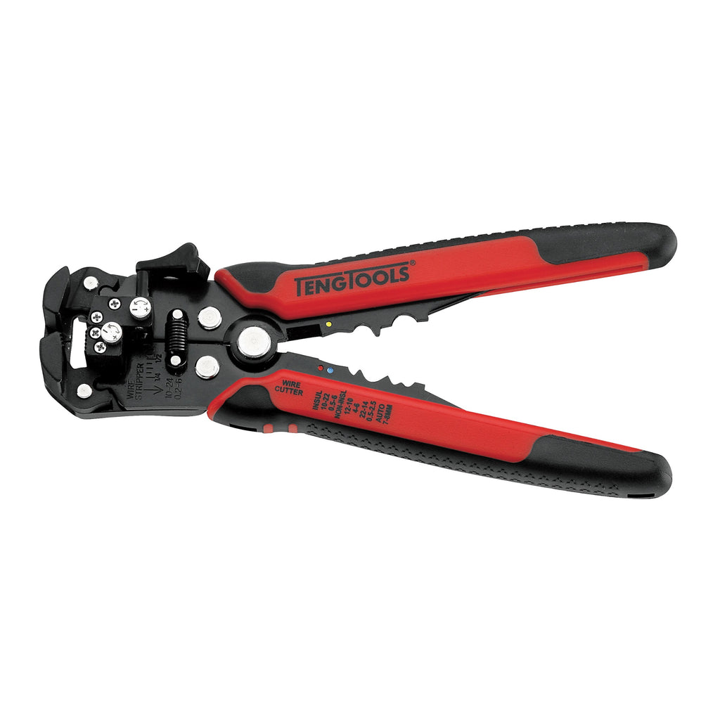 Teng Tools CP60 Automatic Ratcheting Wire Stripping Plier for 24-8 AWG on a white background