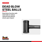 Teng Tools deadblow polyurethane hammer, 750 to 1500 g, dead blow function with steel balls