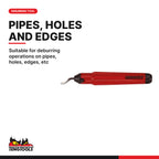 Teng Tools DET01 Deburring Tool With Swivel-Mounted HSS Blade Knives, suitable for deburring operations on pipes, holes