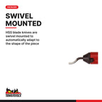 Teng Tools DET01 Deburring Tool With Swivel-Mounted HSS Blade Knives, HSS blade knives are swivel mounted to automatically