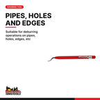 Teng Tools DET02 Deburring Tool With Pocket Clip, suitable for deburring operations on pipes, holes, edges, etc