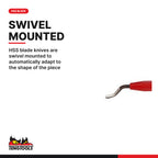 Teng Tools DET02 Deburring Tool With Pocket Clip, HSS blade knives are swivel mounted to automatically adapt to the shape of