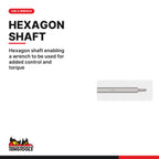 Teng Tools double ended screwdriver blade, hex and ball point hex, 3 to 6 mm, hexagon shaft enabling a wrench to be used for