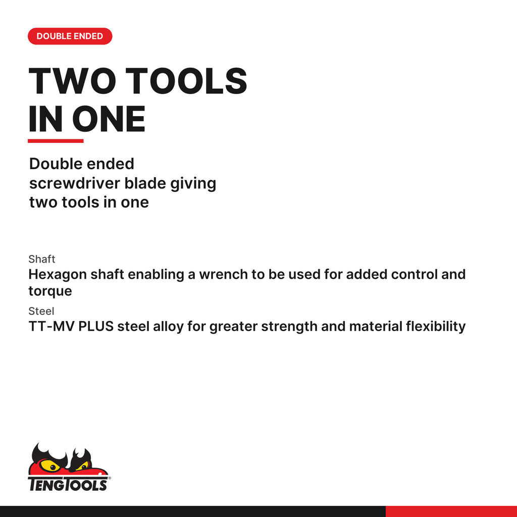 Teng Tools double ended TX screwdriver blade, TX10 to TX40, double ended screwdriver blade giving two tools in one