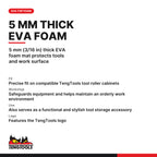 Teng Tools EVA-453946 5 mm EVA Top Foam for Roller Cabinet, 5 mm (3/16 in) thick EVA foam mat protects tools and work surface