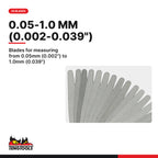 Teng Tools FG20100 Metric Feeler Gauge 0.05-1.0mm, blades for measuring from 0.05mm (0.002") to 1.0mm (0.039")