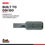 Teng Tools FL2506A03 3.5 mm Slotted Flat Head Screwdriver Bit, designed and manufactured to DIN ISO 1173 & DIN ISO 2351-1