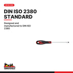 Teng Tools flat head slotted screwdriver, 2.5 to 10.0 mm tip, designed and manufactured to DIN ISO 2380