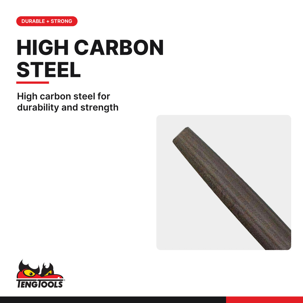 Teng Tools FLHR10 250 mm Half Round Hand File, high carbon steel for durability and strength