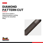 Teng Tools FLHR10 250 mm Half Round Hand File, 2nd cut to create a diamond pattern cutting surface for smoother filing