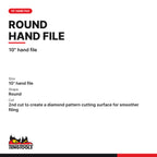 Teng Tools FLRD10 250 mm Round Hand File With Bi-Material Ergonomic, 10" hand file