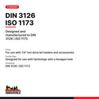 Teng Tools HEX5000603 1/4 Hex Shank Screwdriver Bits 50 mm (Approx 2.0, designed and manufactured to DIN 3126 / ISO 1173