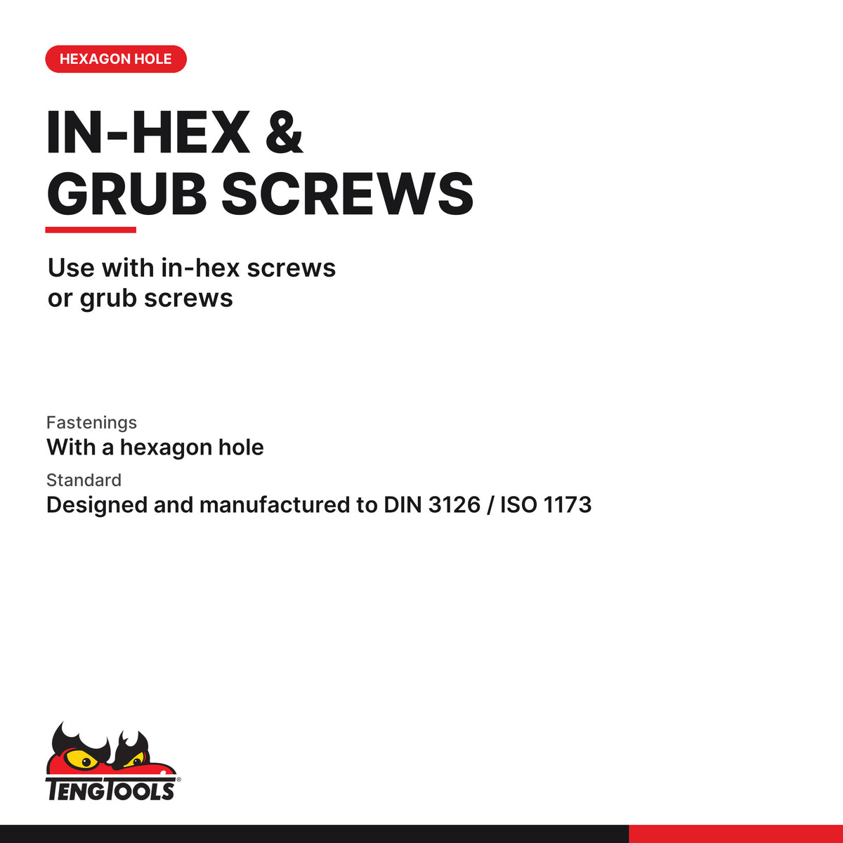 Teng Tools HEX8900401 1/4 Hex Bits 89mm Hex 4mm ×1, use with in-hex screws or grub screws