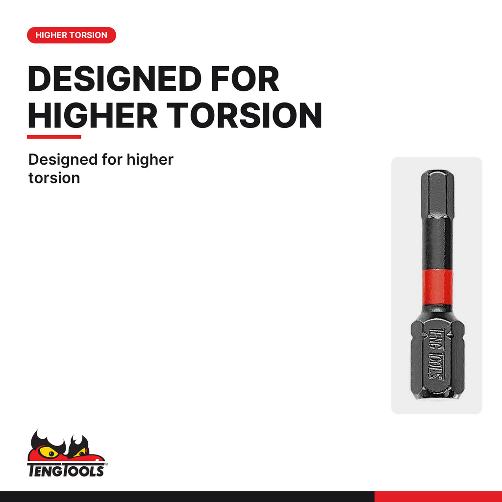 Teng Tools HEXP3000605 1/4 Hex Impact Bit 30 mm, designed for higher torsion