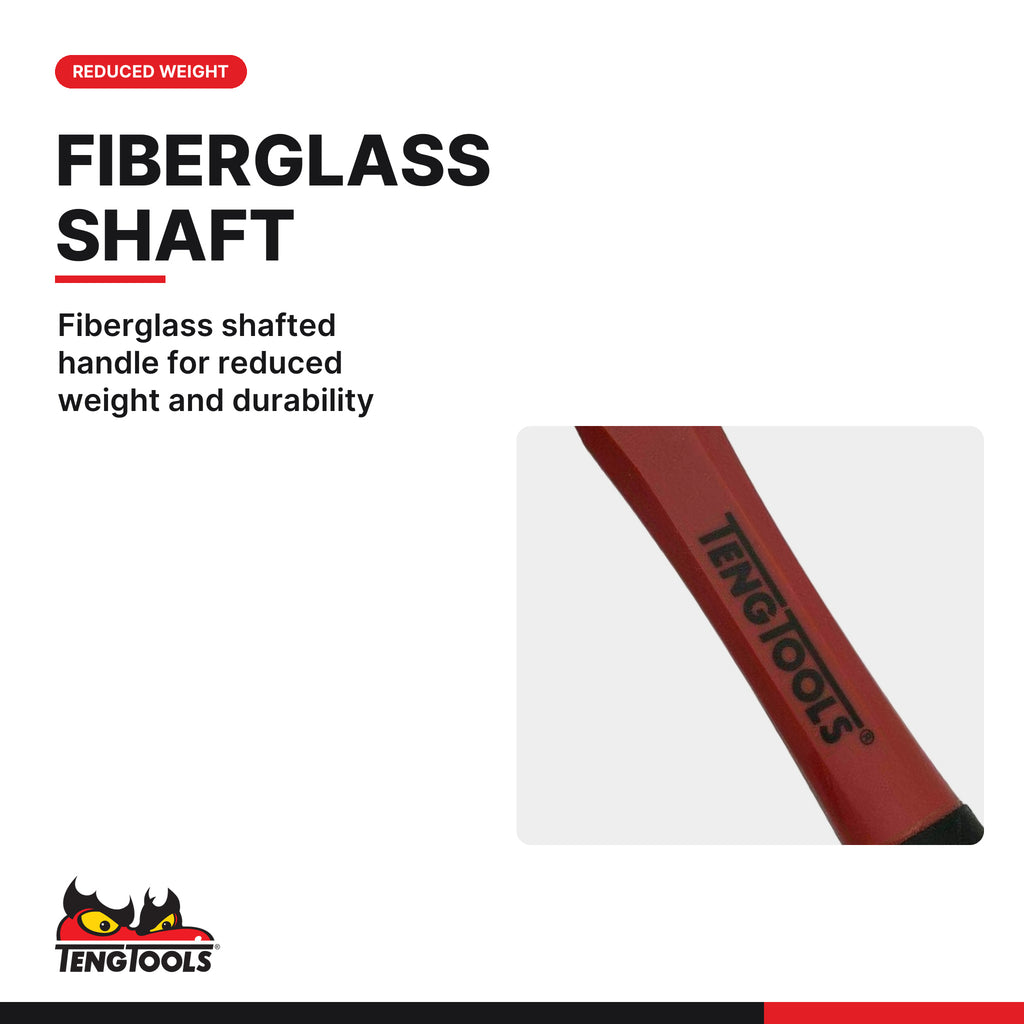 Teng Tools HMBP12 12 oz Ball Peen Hammer, fiberglass shafted handle for reduced weight and durability