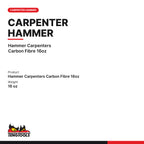 Teng Tools HMCHC16 16 oz Carbon Fiber Carpenter Hammer, hammer Carpenters Carbon Fibre 16oz