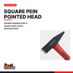 Teng Tools HMEG300 300g Engineers Ball Peen Hammer, double headed with a square pein and a pointed head